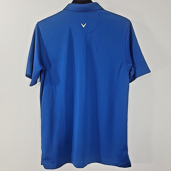 Callaway Golf Polo Shirt Men’s Medium Blue Performance Short Sleeve Logo - Picture 4 of 8